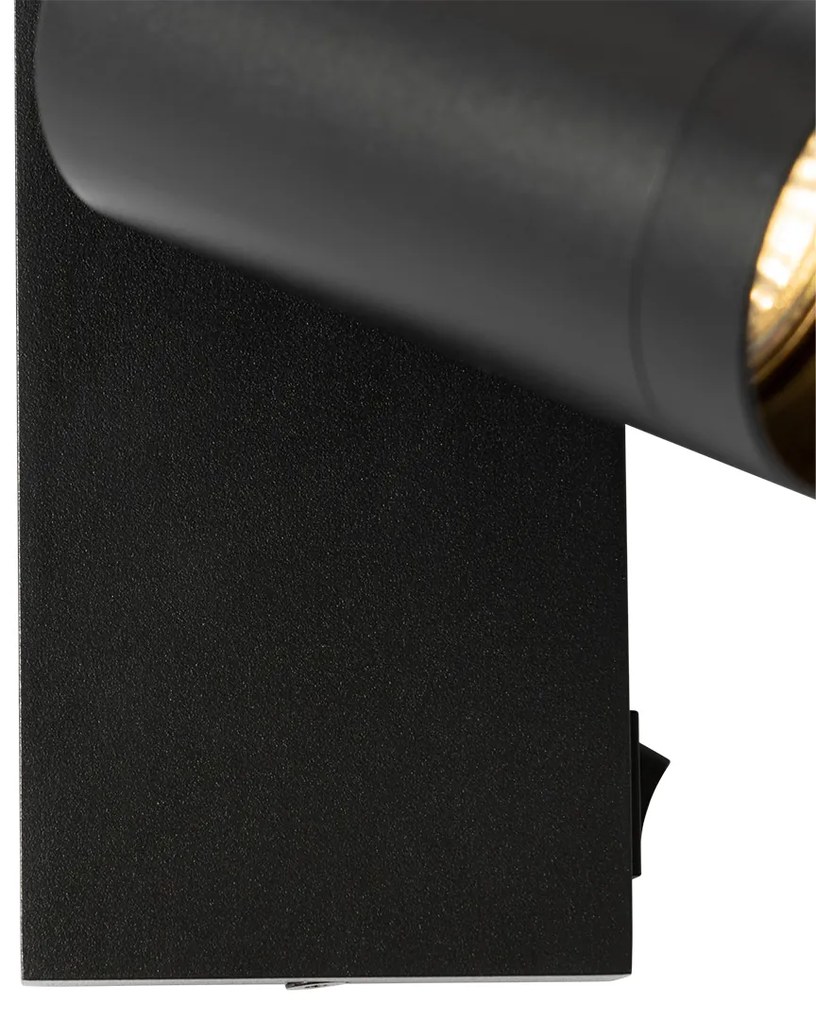 Moderne wandlamp zwart verstelbaar met schakelaar - Jeana Luxe Modern GU10 Binnenverlichting Lamp