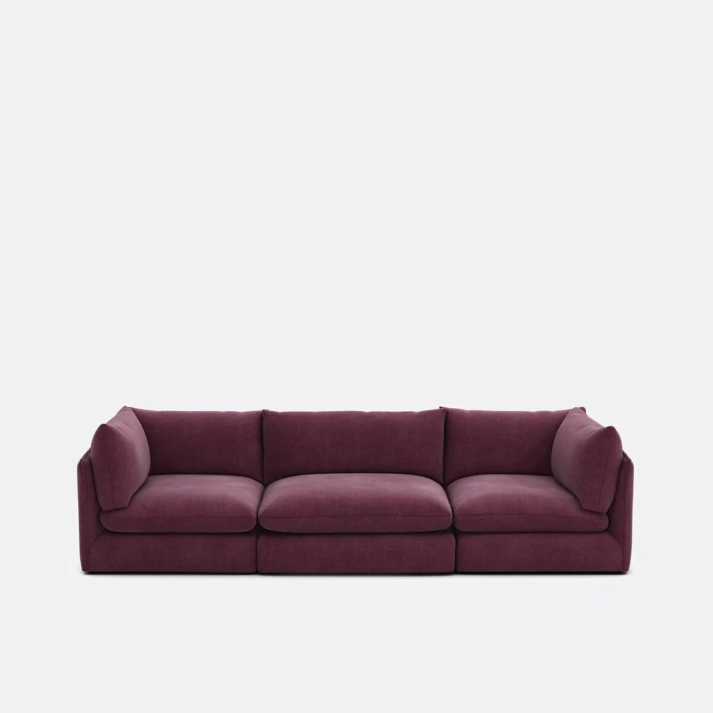 Modulaire 3-zitsbank in gestructureerde stof, Malo