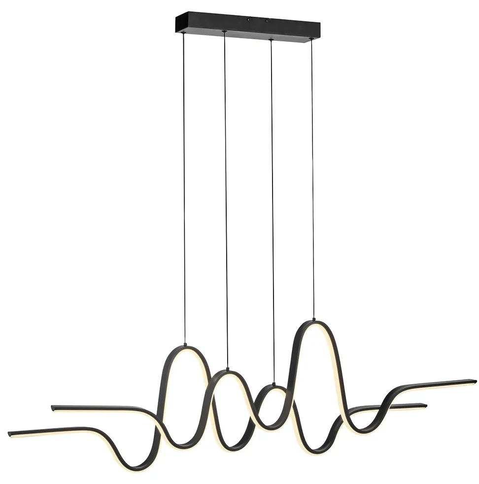Eettafel / Eetkamer Design hanglamp zwart incl. LED dimbaar easylift - Altitude Design Binnenverlichting Lamp