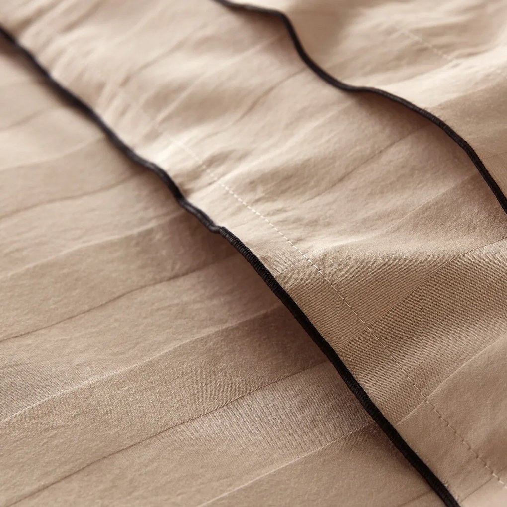 Dekbedovertrek in gewassen katoensatijn met 118 draden, streep Victor