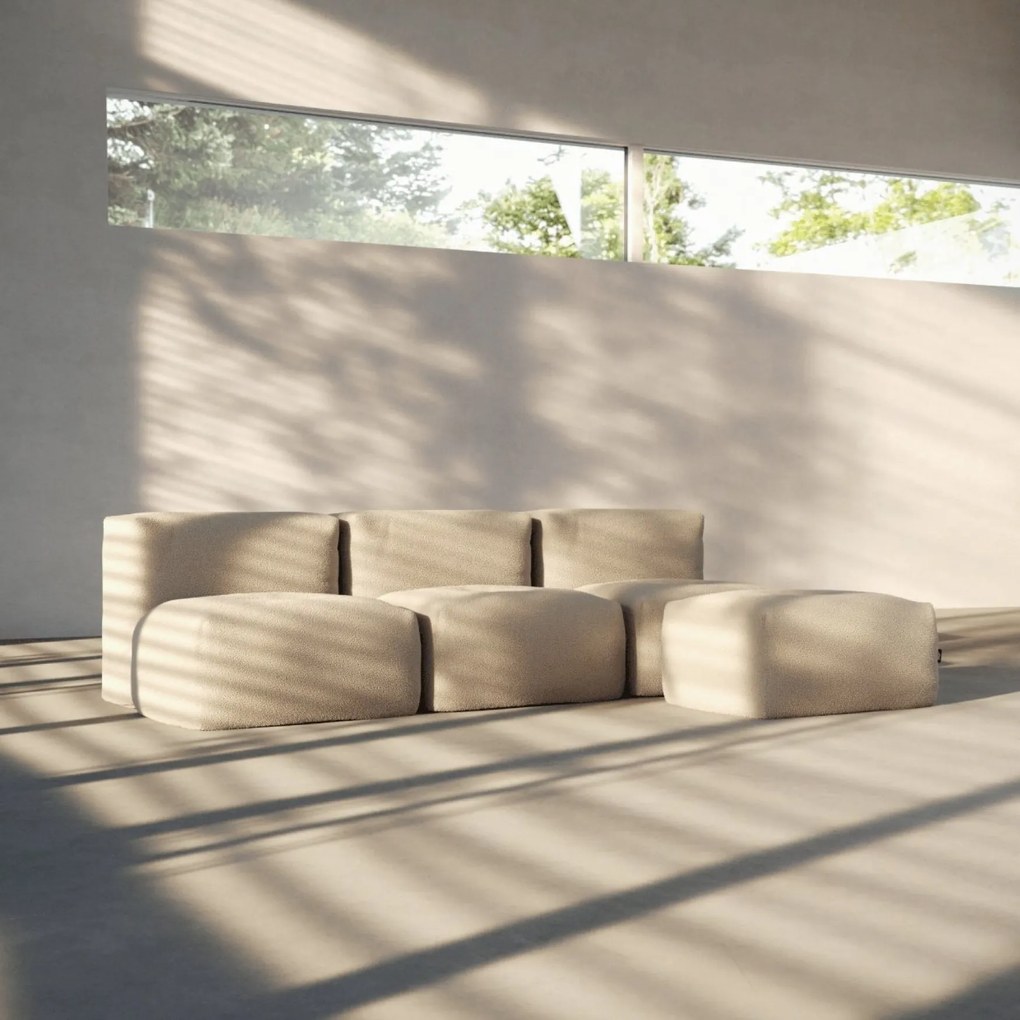 Soft Zitzak Indoor Pouf - Teddy Beige