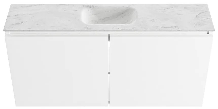 Mondiaz Ture DLux toiletmeubel 100cm talc met wastafel opalo midden met kraangat