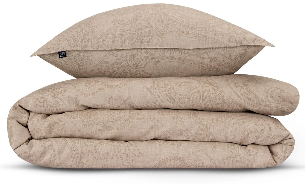 Zo!Home Paisley di Lino Dekbedovertrek Sandy Beige – Bij Swiss Sense