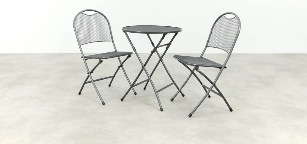 Royal Garden inklapbare balkonset 3-delig strekmetaal