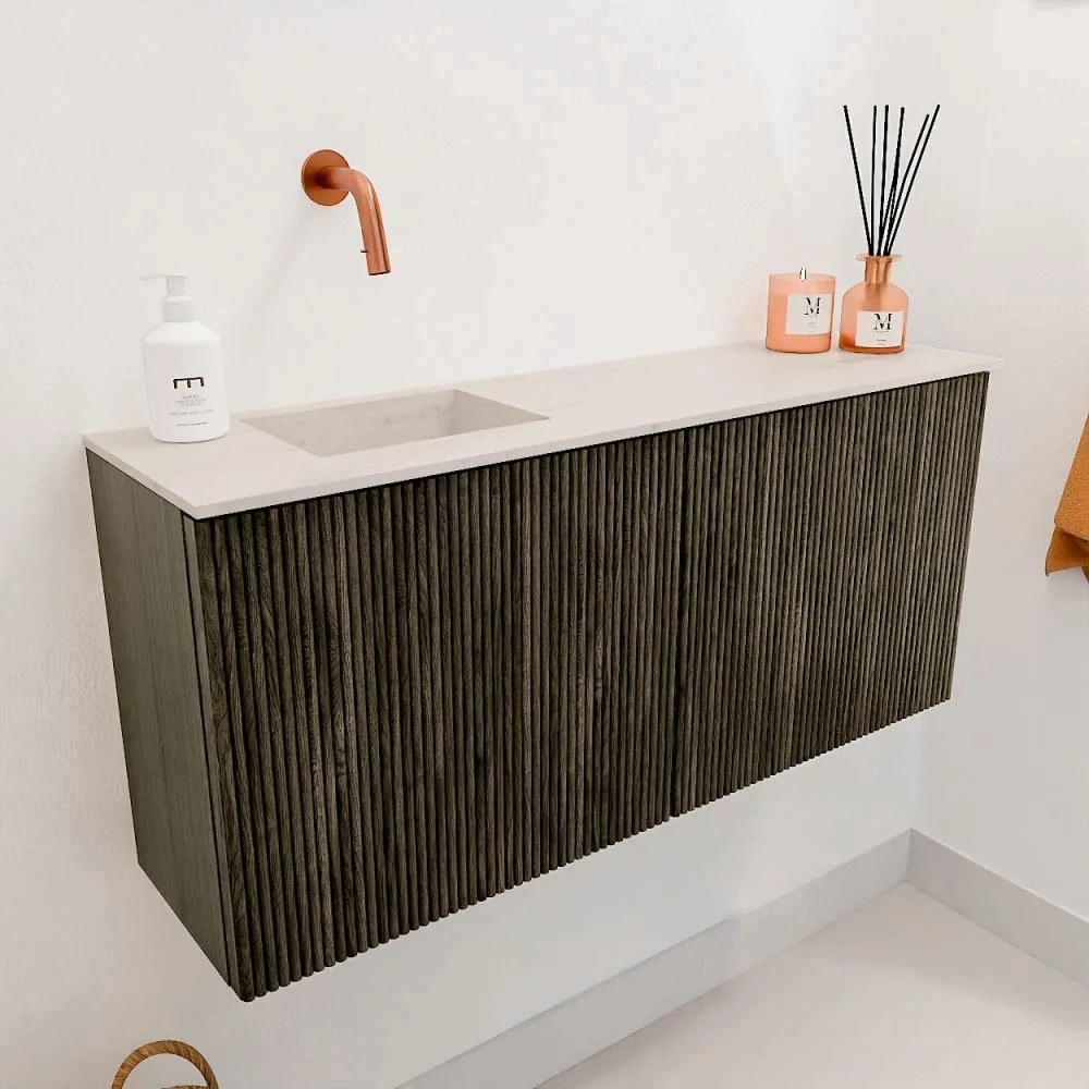 Mondiaz Joya DLux 90cm toiletmeubel shadow met wastafel faye links zonder kraangat meli