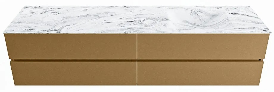 Mondiaz Vica DLux badmeubel 200cm oro 4 lades met wastafel glace rechts 1 kraangat