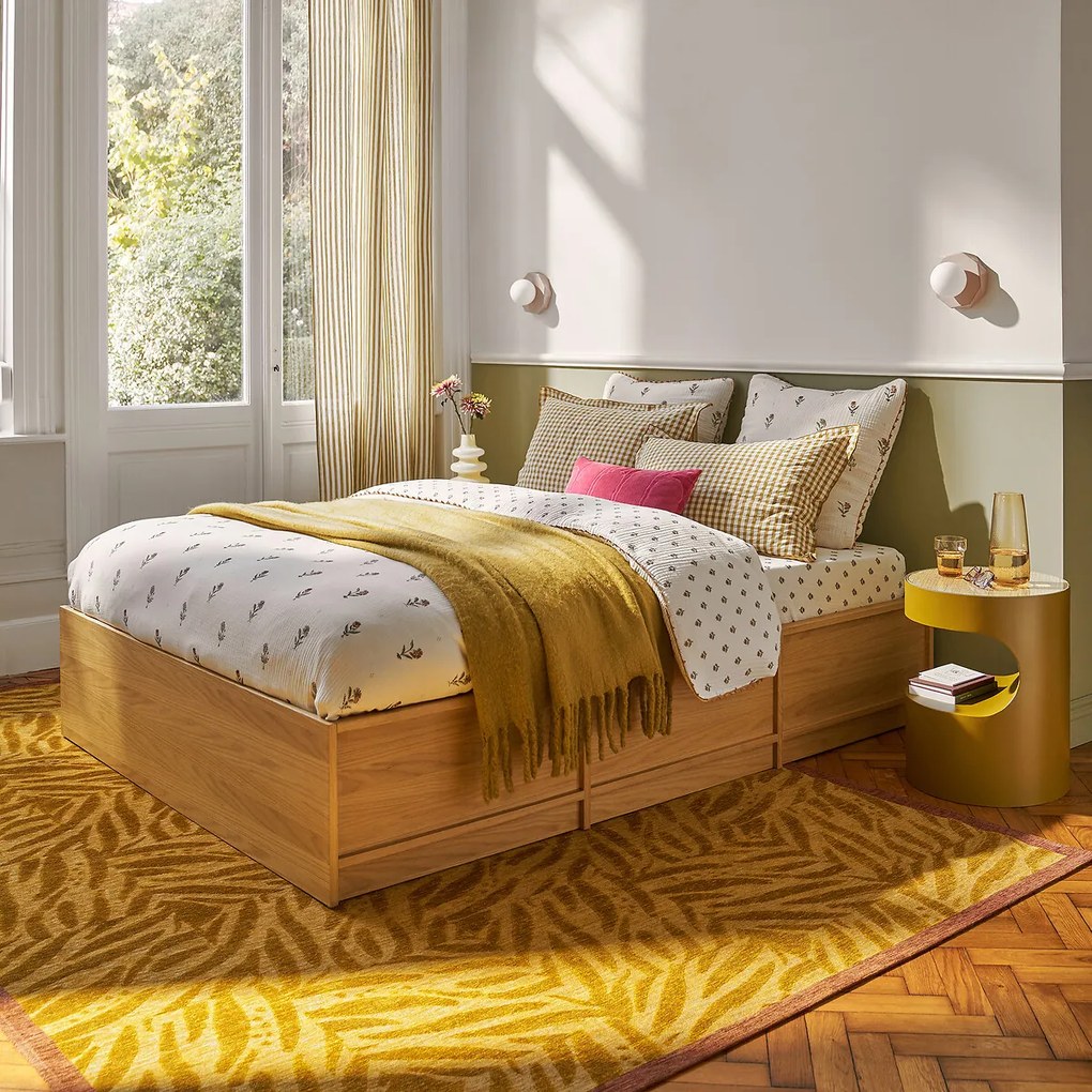 Katoenen seersucker kussensloop, Cottage absinthe