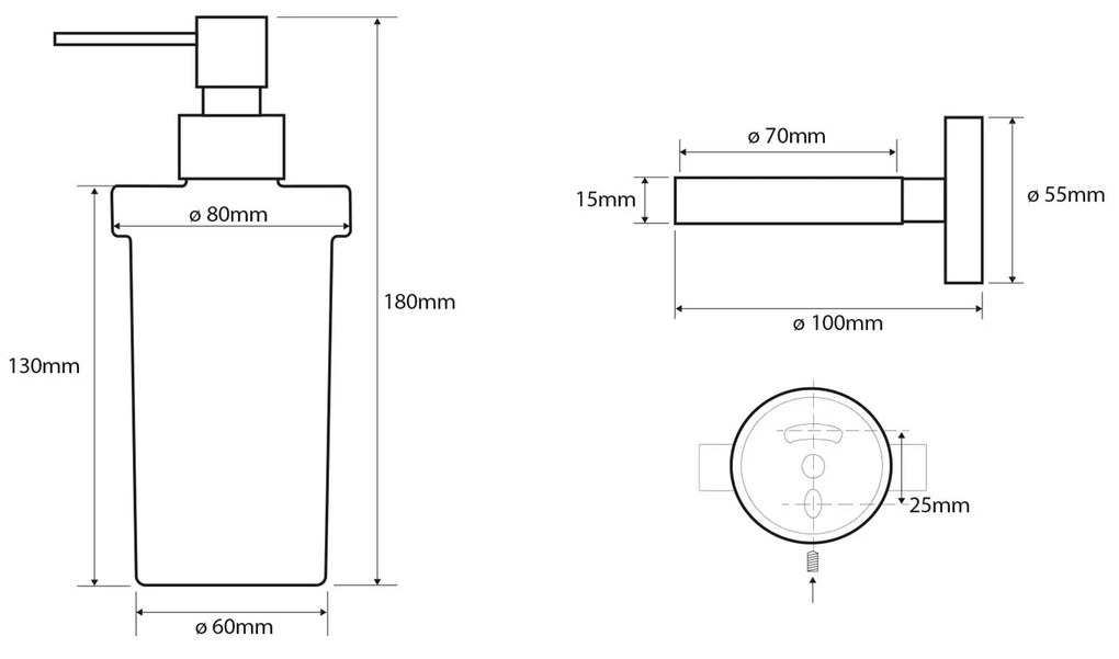 Sapho X-Round zeepdispenser 230ml chroom