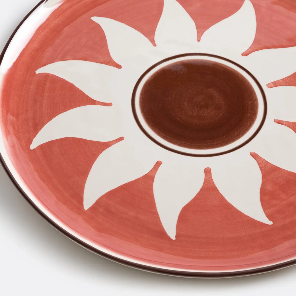 Ronde serveerschaal in aardewerk, Montesol