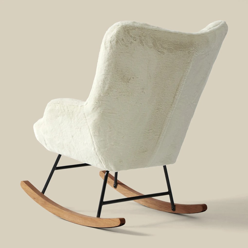 Schommelstoel Babykamer Creme Bont