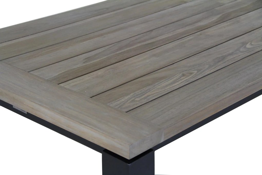 Dining Tuintafel rechthoekig 230 x 90 cm Aluminium/teak Grijs Veneto