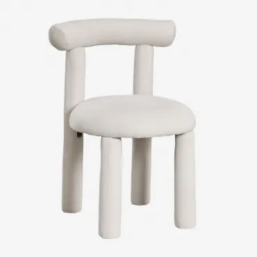 2-pack Eetkamerstoelen In Bouclé Stof Gia Stof Gebroken Wit - Sklum