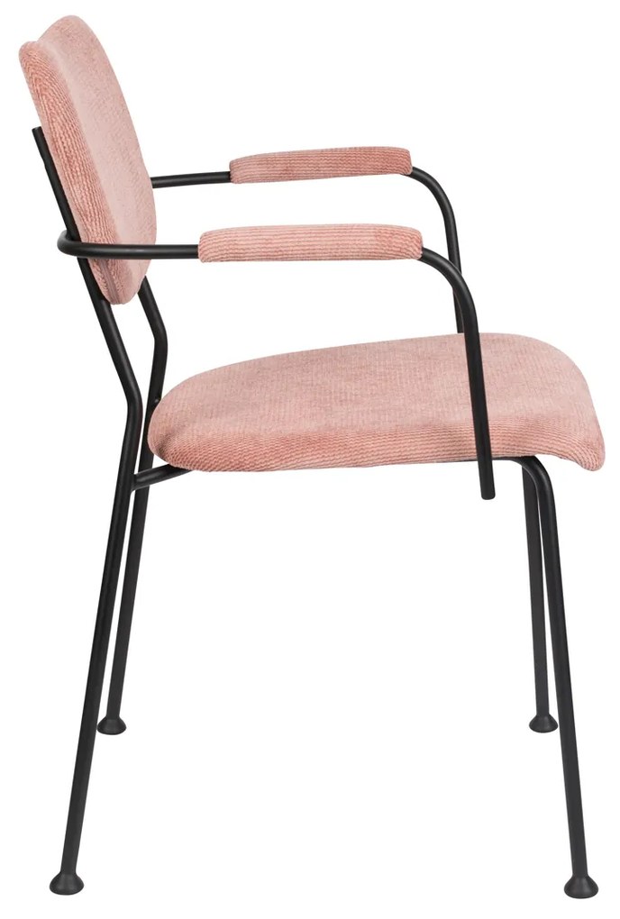 Zuiver Benson Design Armstoel Roze Stof
