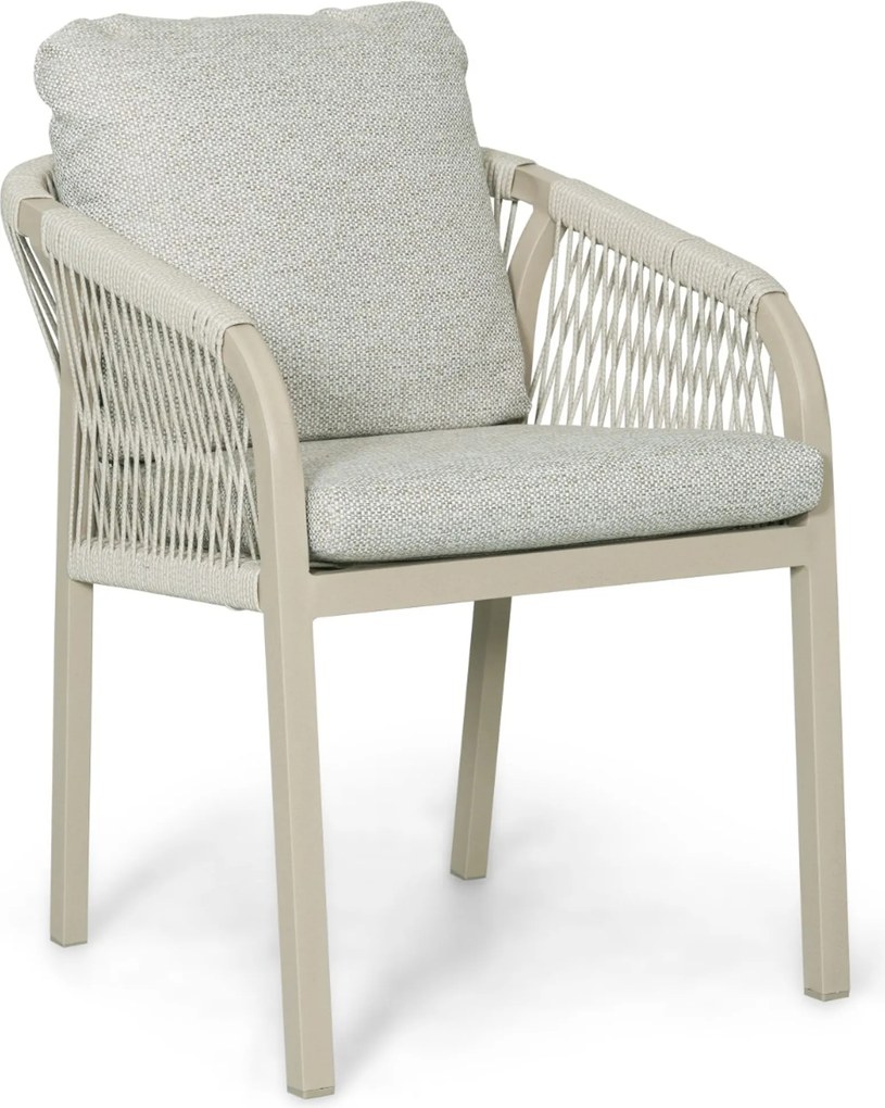 Tuinset Ronde Tuintafel 4 personen 125 cm Rope Taupe  Lifestyle Garden Furniture Biagio/Ancona