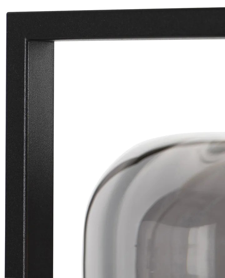 Smart vloerlamp met dimmer zwart met smoke glas incl. Wifi ST64 - Qara Down Design E27 Binnenverlichting Lamp