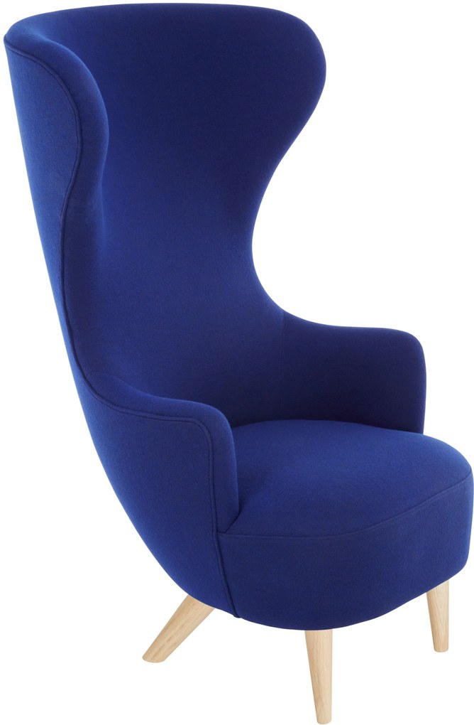 Tom Dixon Wingback Oak fauteuil blauw