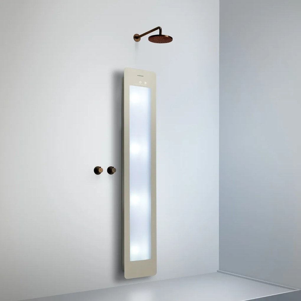 Sunshower Round Plus Large Sand White infraroodlamp en UV 33x185x10cm opbouw