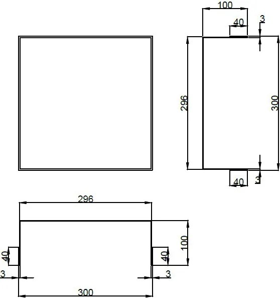 Hotbath &More frameless inbouwnis 30x30x10cm tuscan bronze
