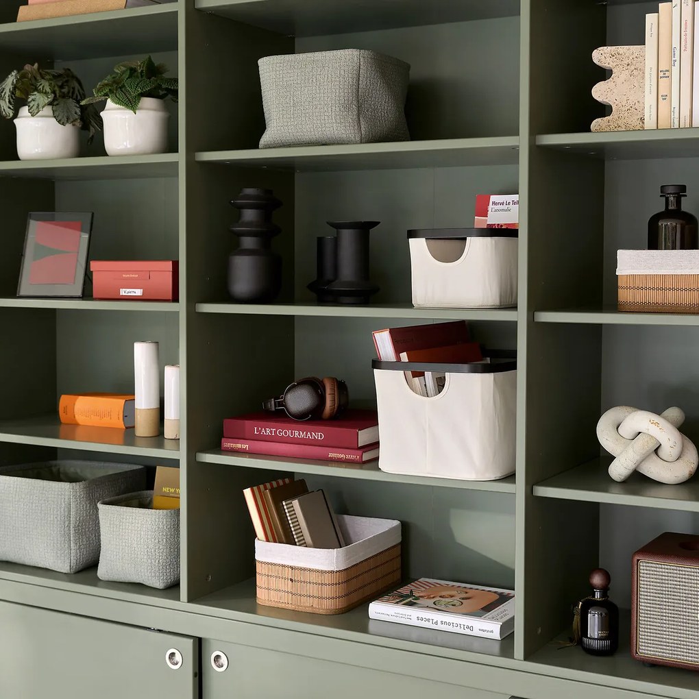 Set van 3 manden van reliëfstof, ITANG