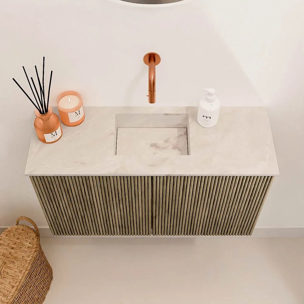 Mondiaz Joya DLux 70cm toiletmeubel dusk met wastafel faye midden zonder kraangat frappe