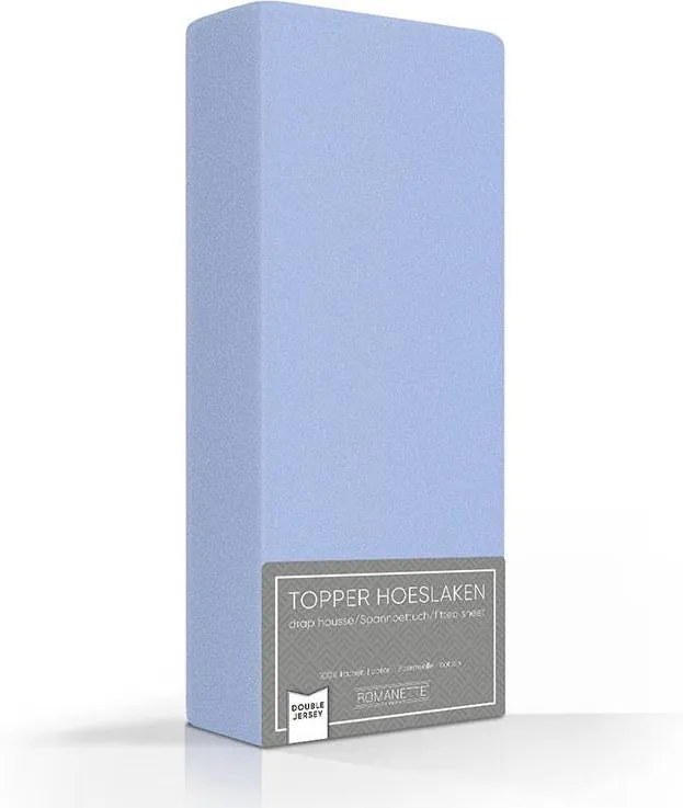 Romanette Luxe Dubbel Jersey Topper Hoeslaken - Blauw 80/90/100 x 200/210/220 cm