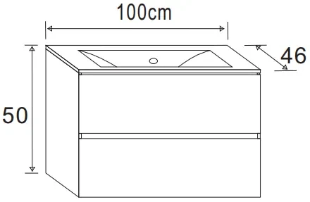Badstuber Corbo badkamermeubel 100cm wit met wastafel 1 kraangat