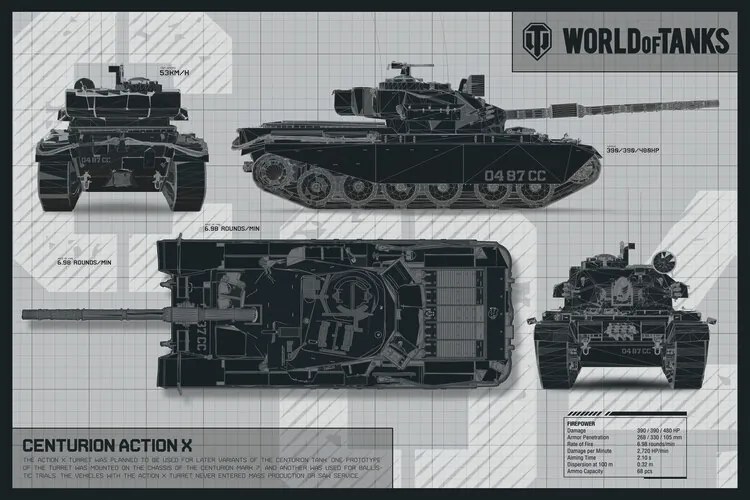 Ilustratie World of Tanks - Centurion Action X, WOT