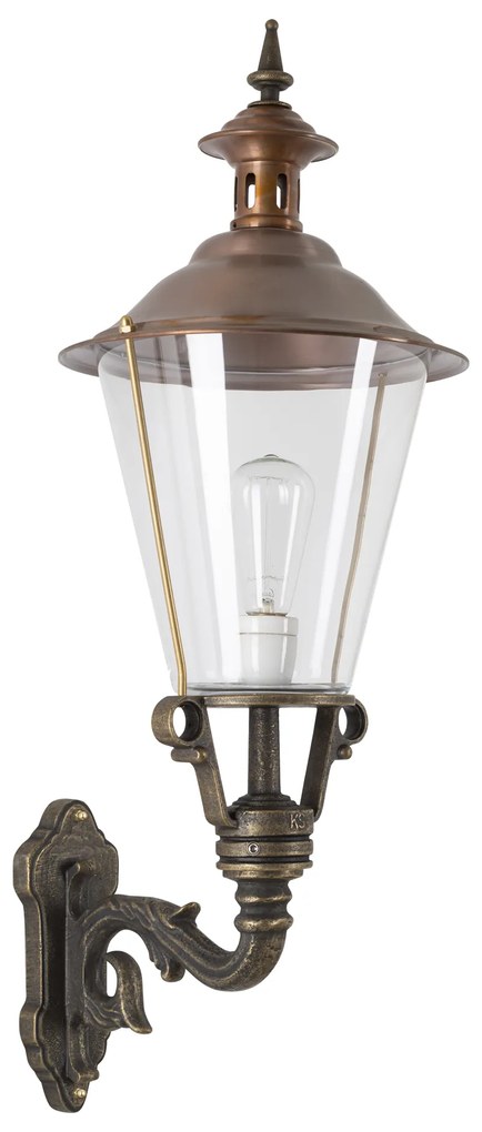 Wandlamp klassiek Domburg Brons E27 bronzen lamp Koper deksel