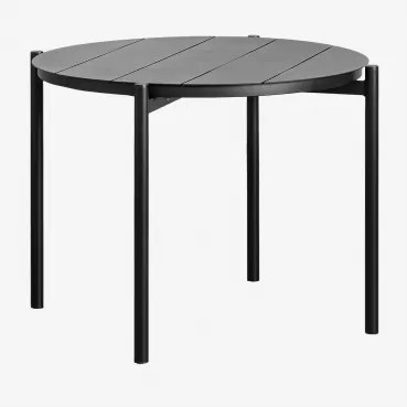 Ronde Eettafel Ø110 Cm Van Aluminium Elton Zwarte Koolstof - Sklum
