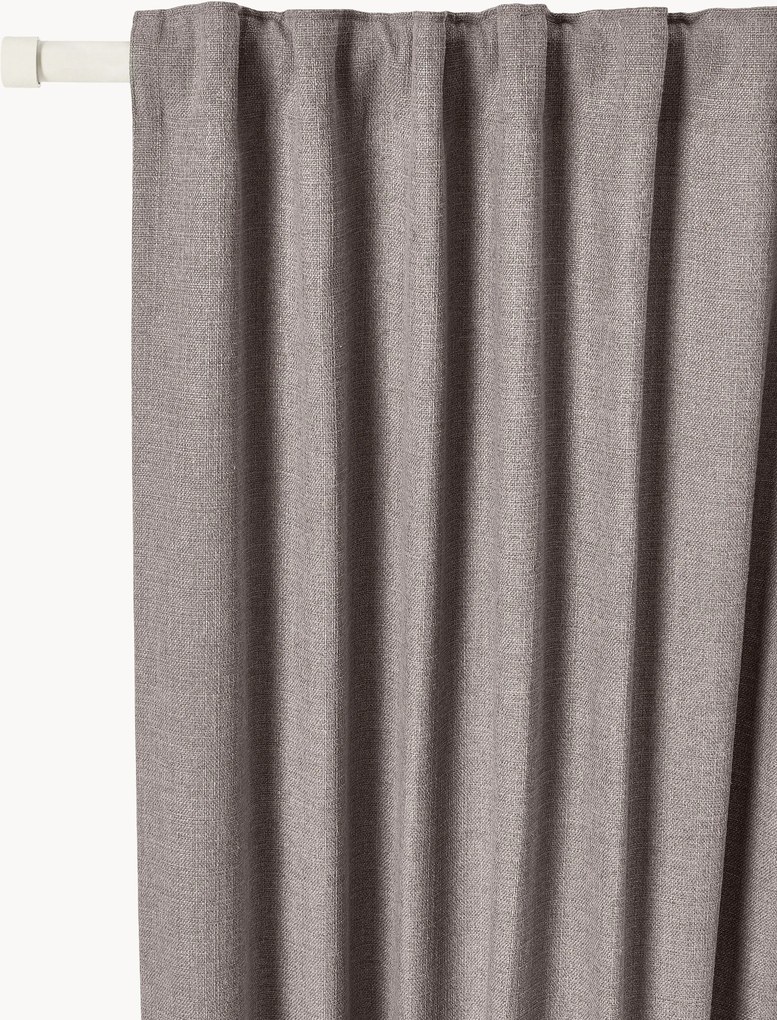 Ondoorzichtig gordijn Jensen met multiband, 2 stuks