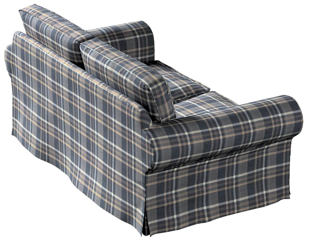 Dekoria IKEA hoes voor Ektorp 2-zits slaapbank - NIEUW model, bruin- blauw