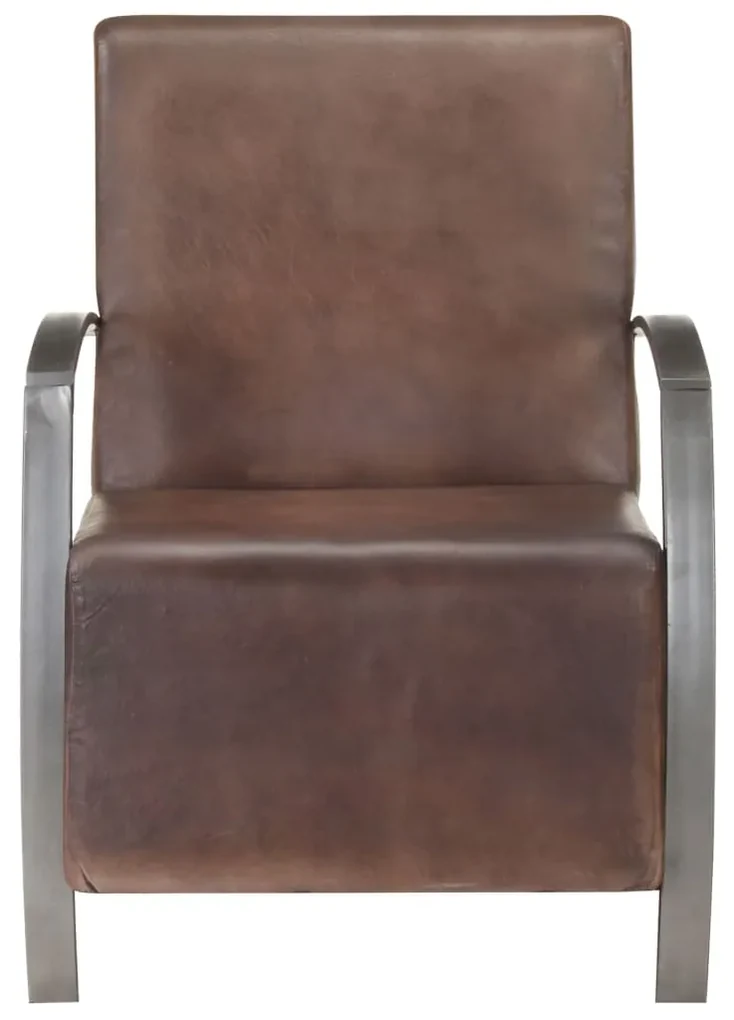 vidaXL Fauteuil echt leer verweerd bruin