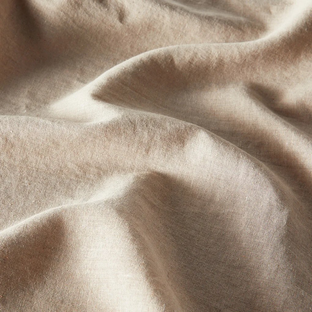 Schermgordijn van gewassen linnen, met gerimpelde bies en golf, ONEGA