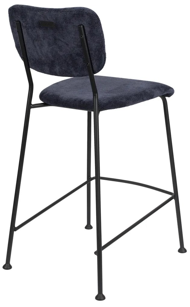 Zuiver Benson Lage Barkruk Stof Donkerblauw