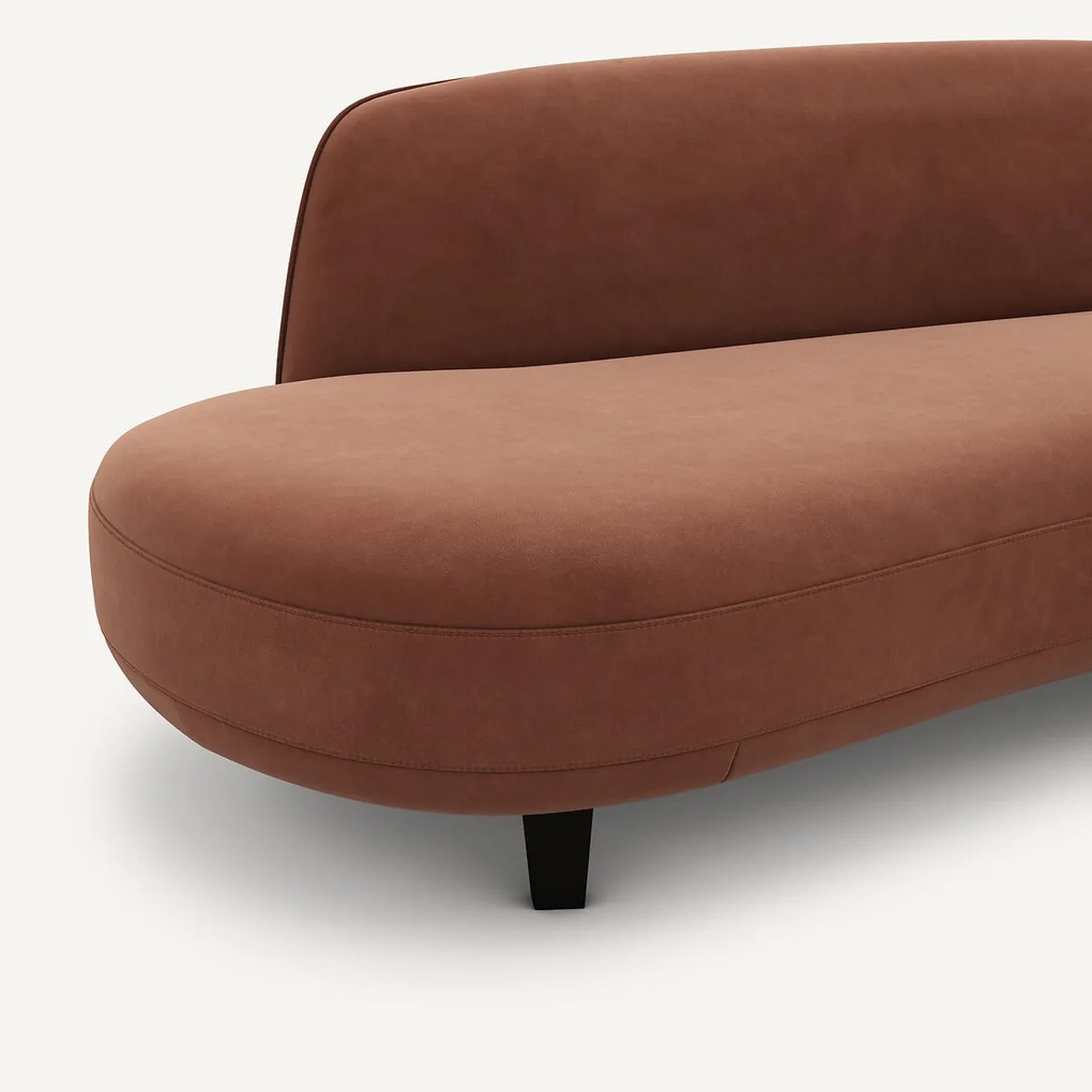 6-zits fluwelen bank, Rosebury, ontwerp Emmanuel Gallina