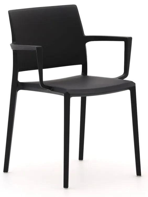 + 15% kassakorting | Dining tuinstoel | Forza  Sile | Kunststof | Zwart | Stapelbaar | Kees Smit Tuinmeubelen