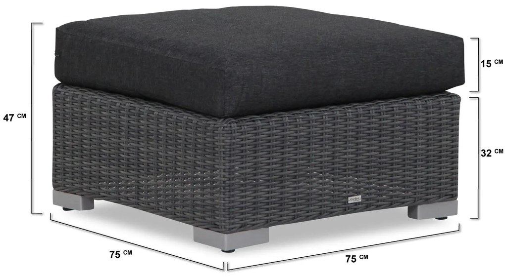 Hoek loungeset  Wicker Zwart 5 personen Garden Collections Toronto