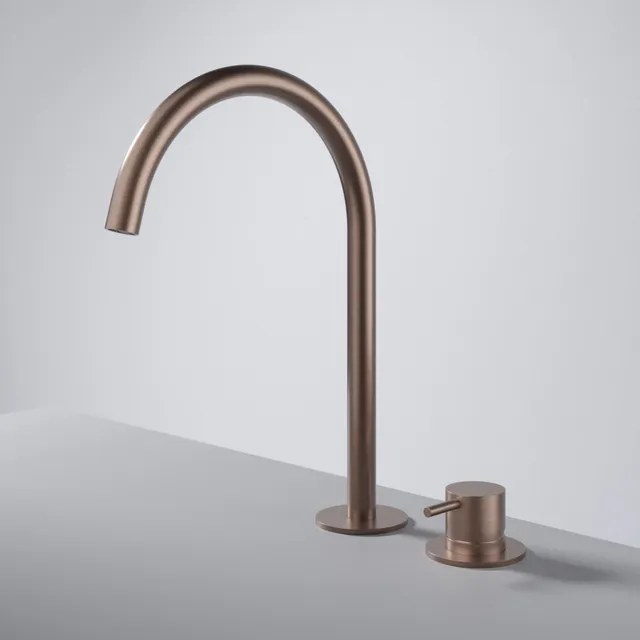 Hotbath Cobber Wastafelmengkraan - hoog - opbouw - zonder waste - Geborsteld Koper PVD CB023HBCP