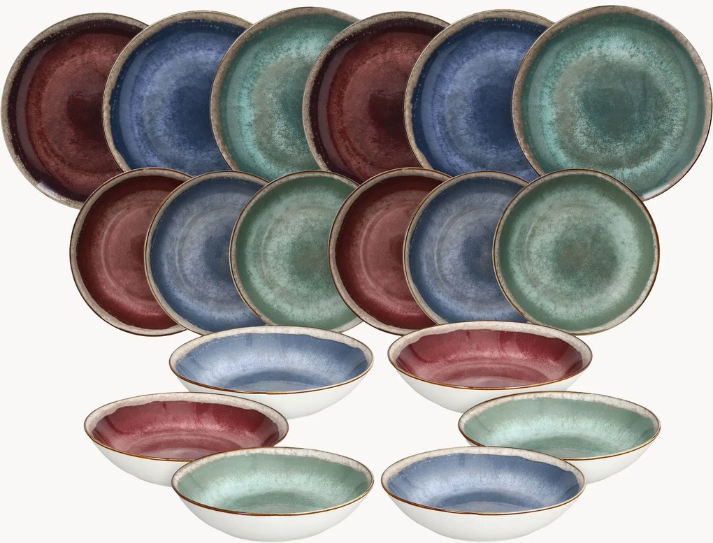 Porseleinen serviesset Moon, 6 personen, 18-delig