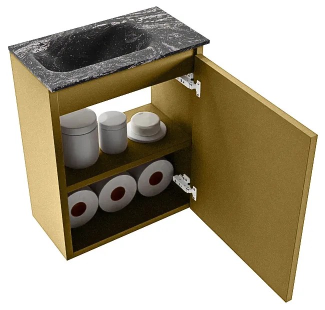 Mondiaz Ture DLux toiletmeubel 40cm oro met wastafel lava links zonder kraangat