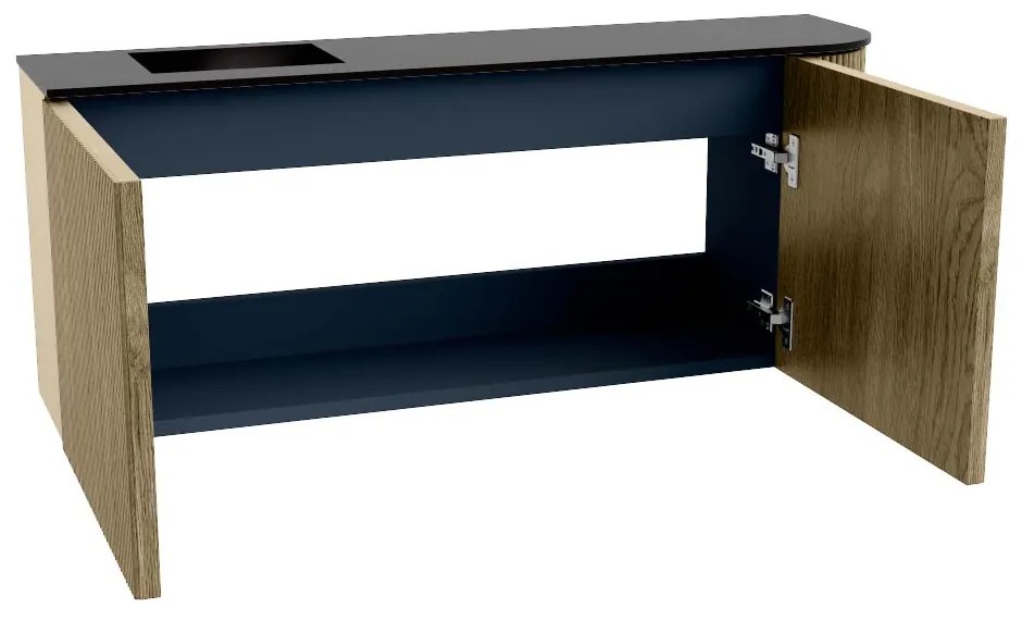 Mondiaz Joya 100cm toiletmeubel ronding rechts dusk met wastafel faye links 1 kraangat urban