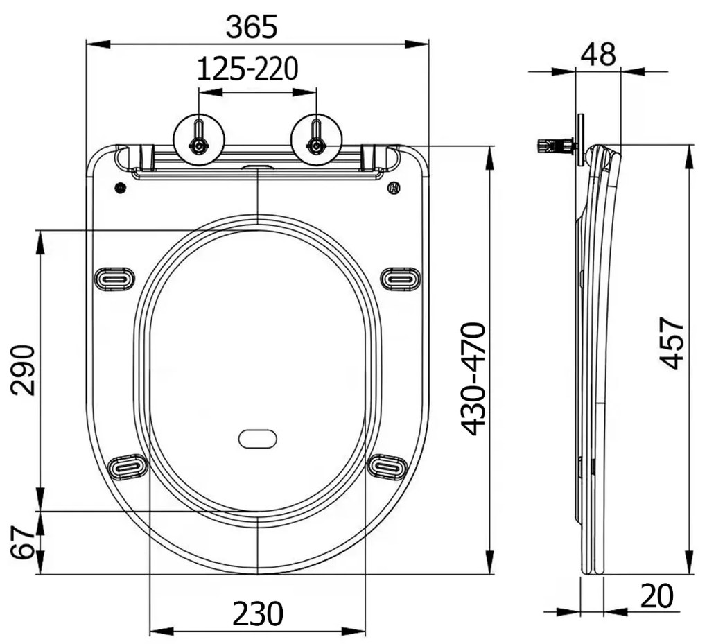 Sapho Paco softclose toiletbril zwart