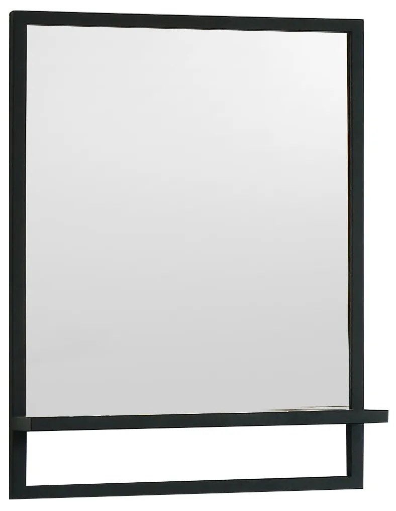 B-Stone Metal zwarte spiegel met planchet 55x70cm