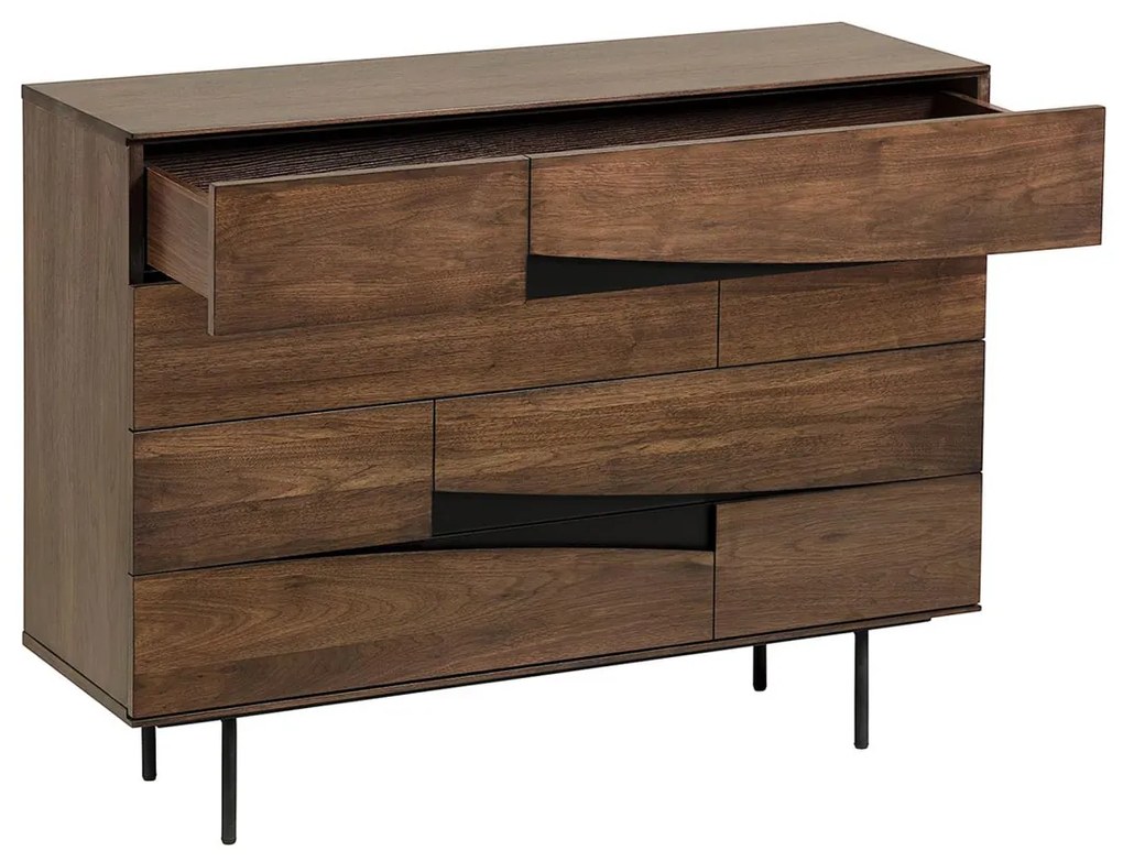 Kave Home Cutt Walnoothouten Ladekast - 120x40x91cm.
