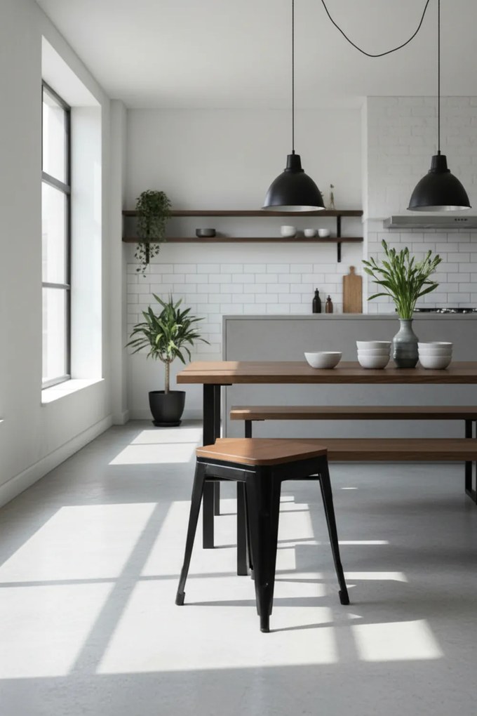 Taburete Torix Pequeńo Madera Natural