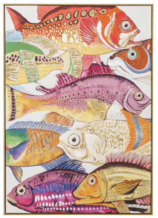 Kare Design Touched Wanddecoratie Kleurrijke Vissen One