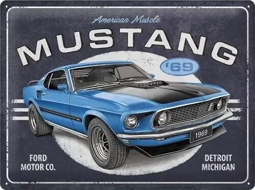 Metalen bord Ford - Mustang - 1969 Mach 1