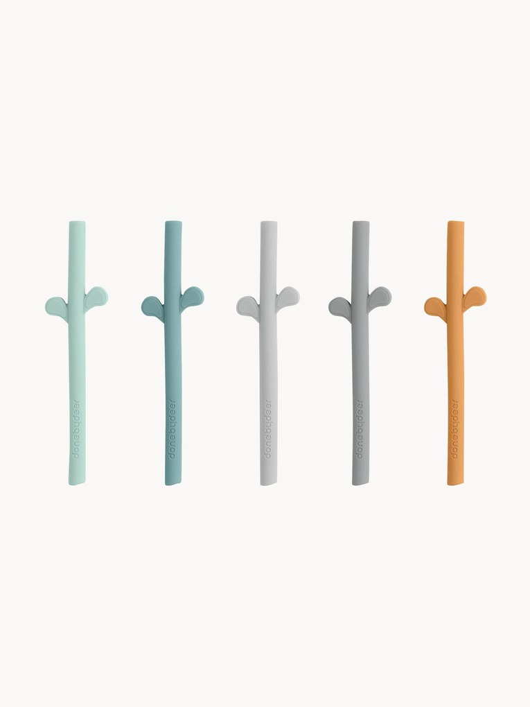 Siliconen rietjes Peekaboo, set van 5