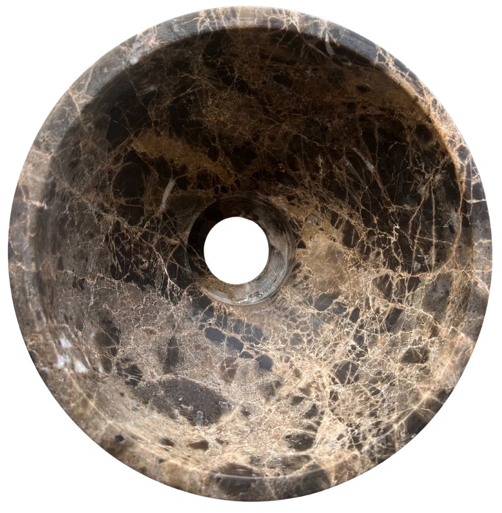 Fontana Dark Emperador Micro Marble toiletmeubel 40cm kasteel bruin