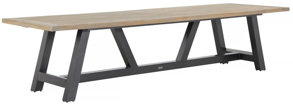 Dining Tuintafel rechthoekig 330 x 100 cm Aluminium/teak Grijs Trente